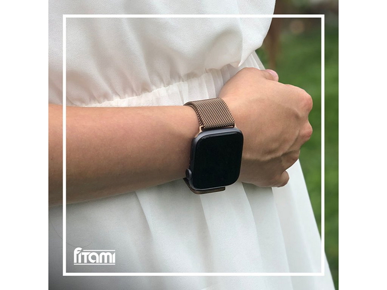 Elegantní řemínek pro Apple Watch v milánském stylu - Coffee