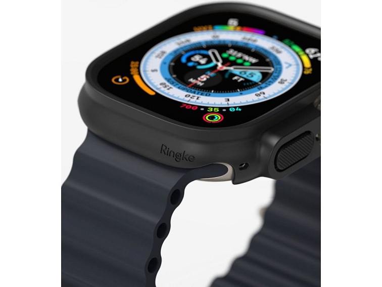 Pouzdro / kryt pro Apple Watch 49mm - Ringke, Slim Clear & Black (2ks)