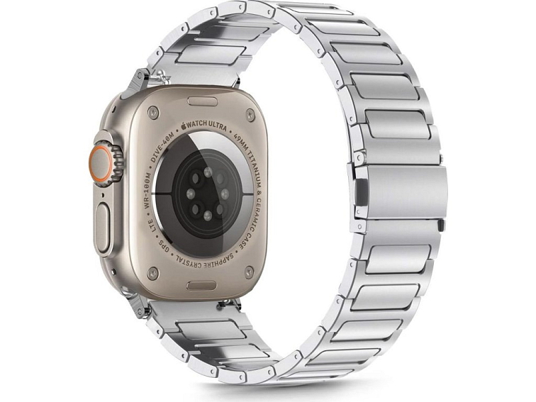 Řemínek na Apple Watch 44mm / 45mm / 46mm / 49mm - Tech-Protect, Stainless Classic Silver