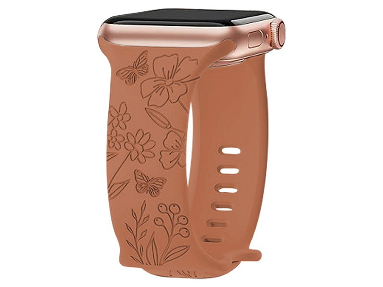 Řemínek gravírované květiny pro Apple Watch 38/40/41/42(S10)mm