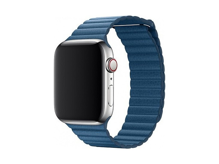 Řemínek pro Apple Watch 38mm / 40mm / 41mm / 42mm - Devia, LeatherLoop Cape Cod Blue