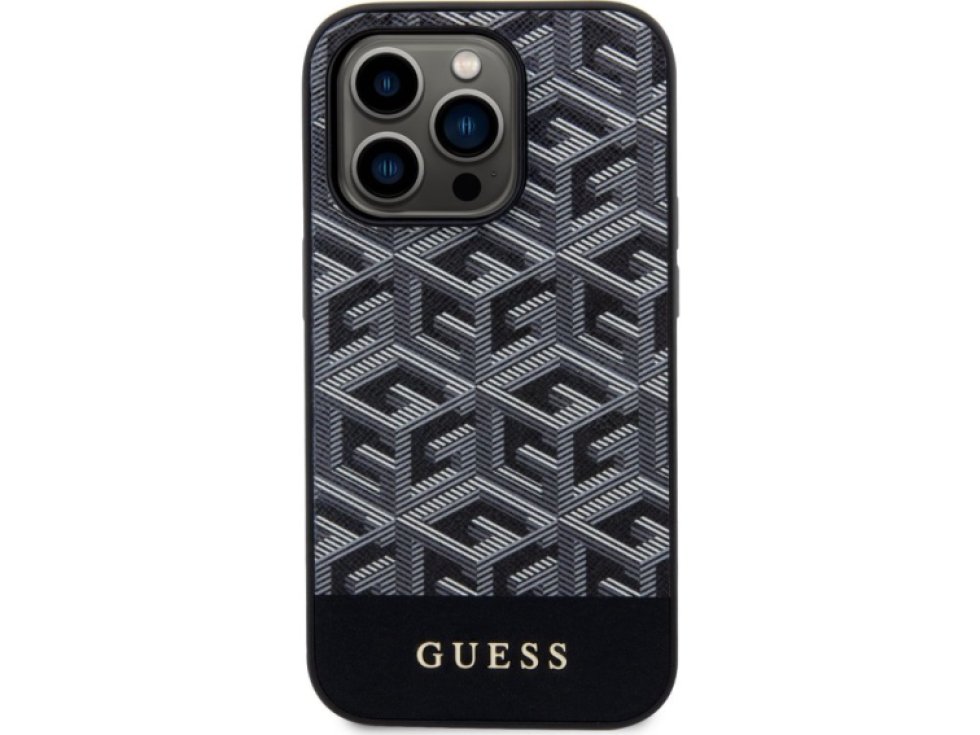 Ochranný kryt pro iPhone 13 Pro - Guess, G Cube MagSafe Black GUHMP13LHGCFSEK
