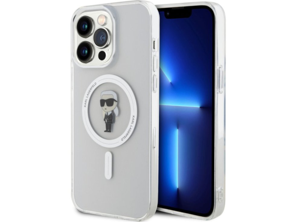 Ochranný kryt na iPhone 15 Pro MAX - Karl Lagerfeld, IML Ikonik MagSafe Transparent KLHMP15XHFCKNOT