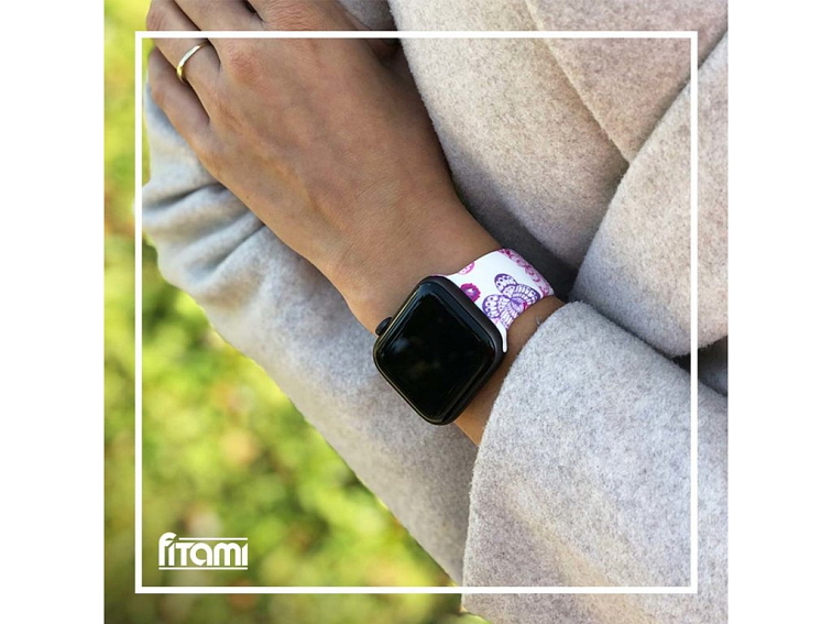 Řemínek s potiskem pro Apple Watch - Růžoví motýli