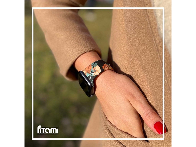 Řemínek s potiskem pro Apple Watch - Půlnoční růže