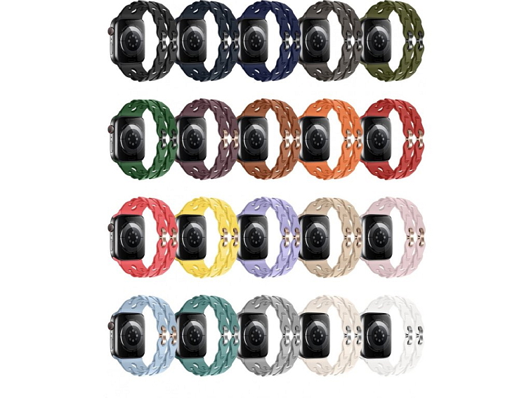 Silikonový řetízkový řemínek pro Apple Watch 42/44/45/46/49mm