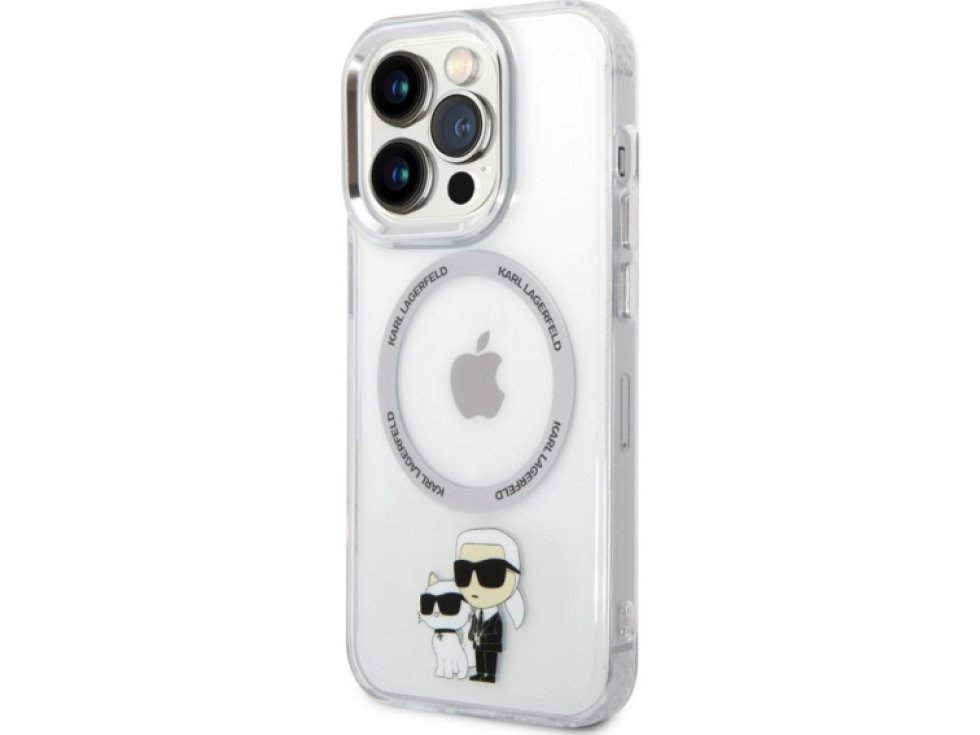 Ochranný kryt pro iPhone 14 Pro MAX - Karl Lagerfeld, IML Karl and Choupette NFT MagSafe Transparent KLHMP14XHNKCIT