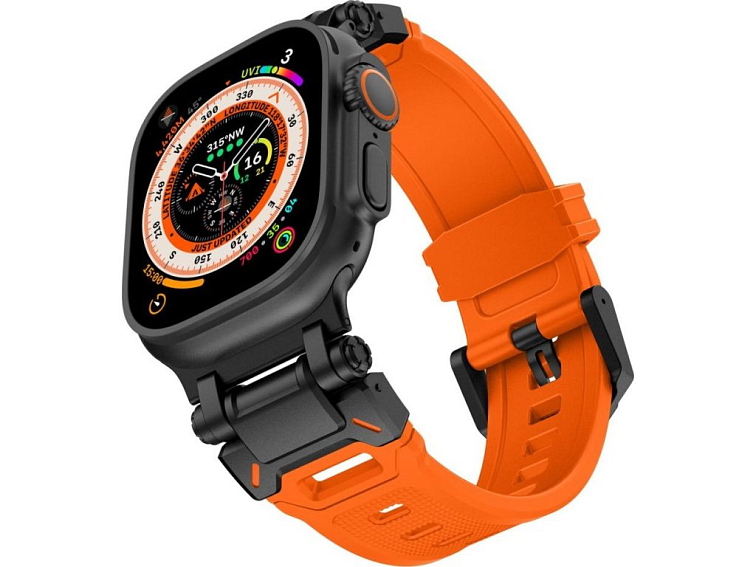 Řemínek na Apple Watch 44mm / 45mm / 46mm / 49mm - Tech-Protect, Delta Pro Orange/Black