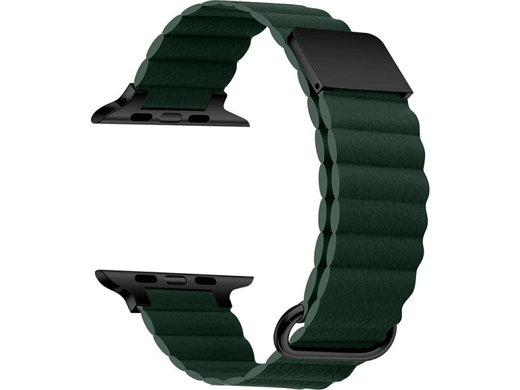 Stylový kožený řemínek s magnetem pro Apple Watch - Khaki