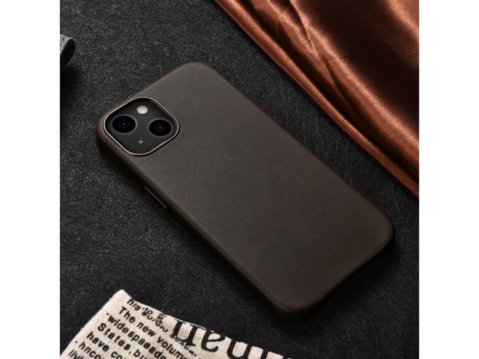 Kožený kryt na iPhone 13 - iCarer, Oil Wax with MagSafe Coffee 11.01.WMI1302-CO