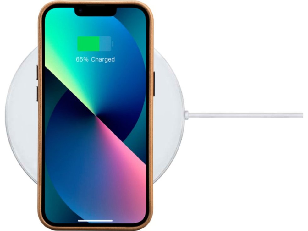 Kožený obal na iPhone 14 - iCarer, OilWax MagSafe Camel WMI14220701-TN