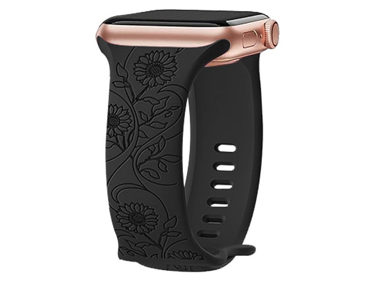 Řemínek gravírované květiny pro Apple Watch 38/40/41/42(S10)mm