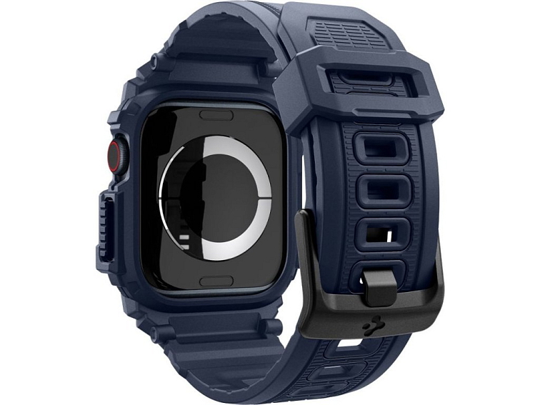Řemínek s krytem pro Apple Watch 46mm - Spigen, Rugged Armor Pro Navy Blue