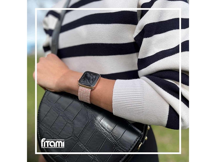 Pletený navlékací řemínek pro Apple Watch - Pink Star