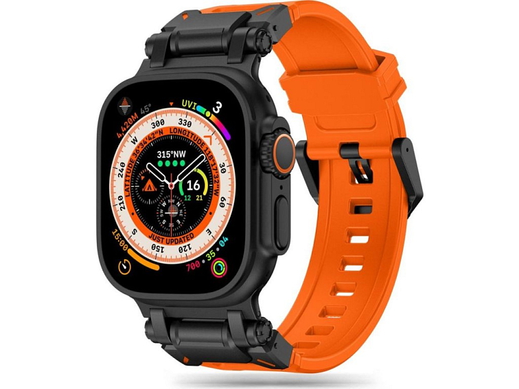 Řemínek na Apple Watch 44mm / 45mm / 46mm / 49mm - Tech-Protect, Delta Pro Orange/Black