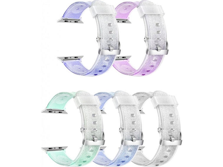 Průhledný třpytivý řemínek pro Apple Watch 38/40/41/42(S10)mm