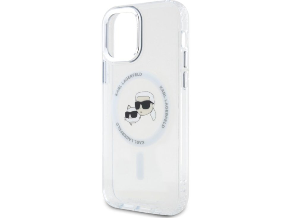 Ochranný kryt na iPhone 12 / 12 Pro - Karl Lagerfeld, IML K&CH Heads MagSafe Transparent KLHMP12MHLSKCH