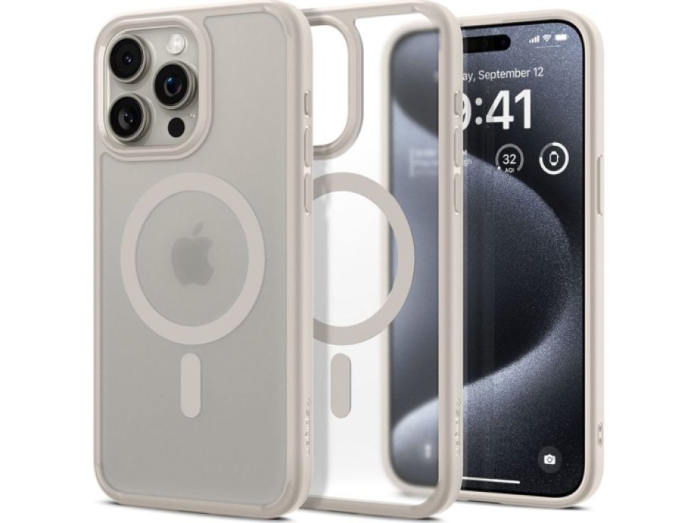 Ochranný kryt na iPhone 15 Pro - Spigen, Ultra Hybrid MagSafe Frost Titanium