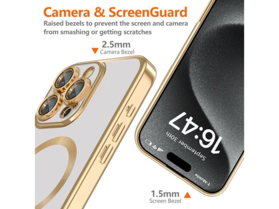 Ochranný kryt na iPhone 16 Pro - Tech-Protect, Magshine MagSafe Shiny Gold