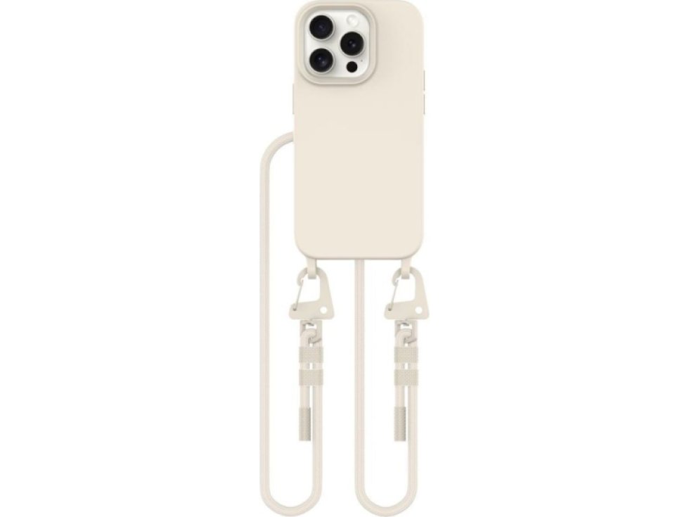Kryt se šňůrkou na iPhone 14 Pro - Tech-Protect, Magnecklace MagSafe Cosmic Latte