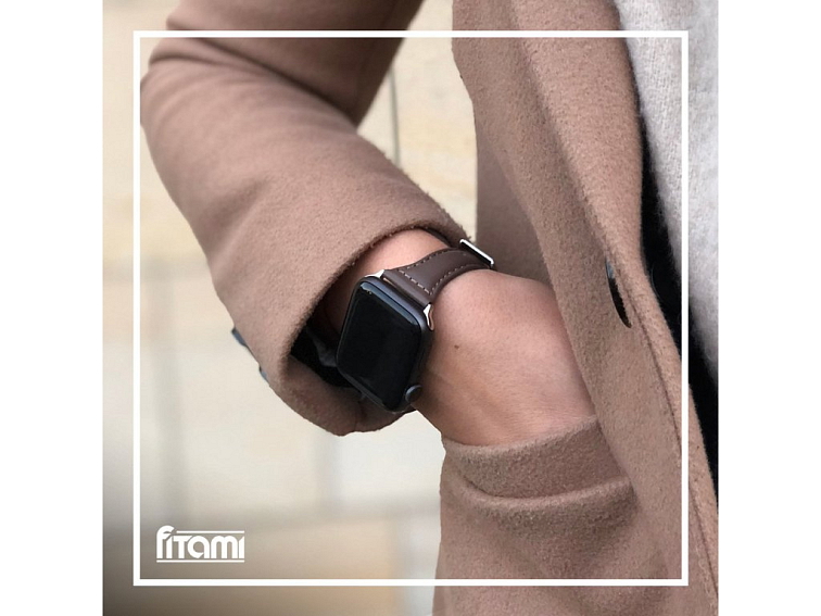 Dámský kožený řemínek pro Apple Watch - Tmavě hnědý