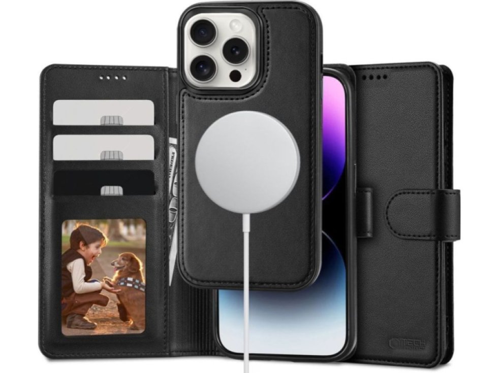 Knížkové pouzdro na iPhone 16 Pro - Tech-Protect, Wallet MagSafe Black