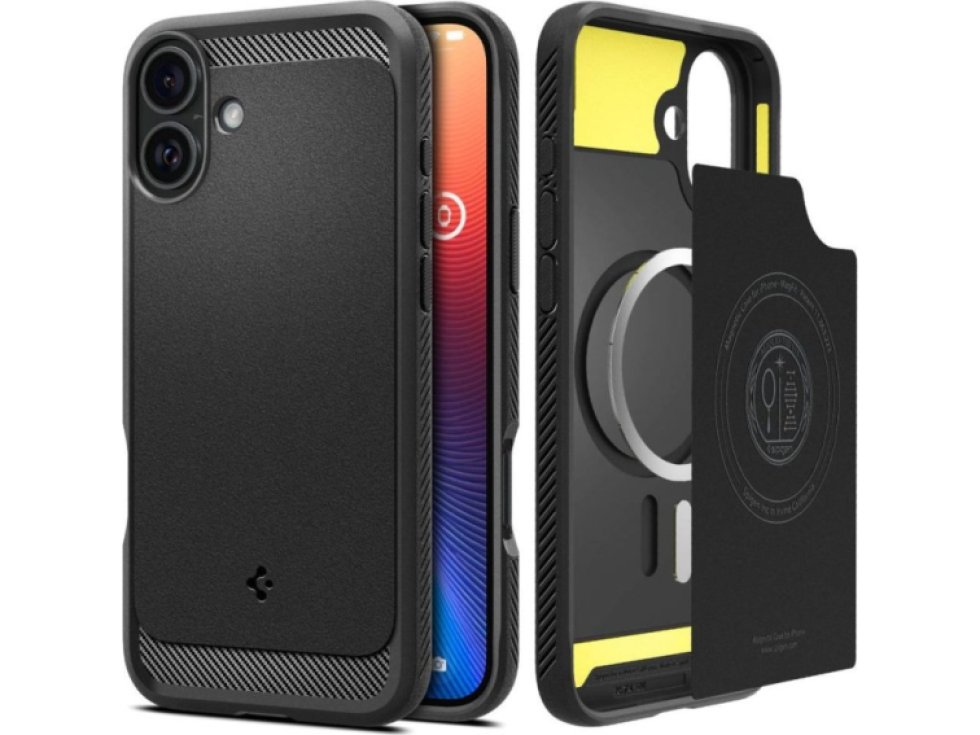 Ochranný kryt na iPhone 16 PLUS - Spigen, Rugged Armor MagSafe Black