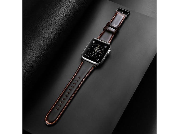 Kožený pásek / řemínek pro Apple Watch 38mm / 40mm / 41mm / 42mm - DuxDucis, Business Coffee