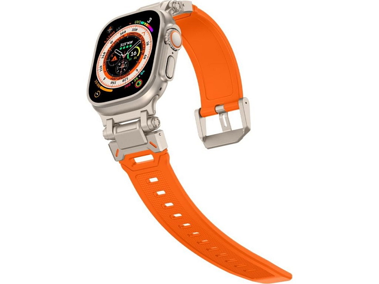 Řemínek na Apple Watch 44mm / 45mm / 46mm / 49mm - Tech-Protect, Delta Pro Orange/Titanium