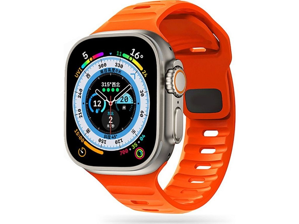 Řemínek pro Apple Watch 44mm / 45mm / 46mm / 49mm - Tech-Protect, Iconband Line Orange