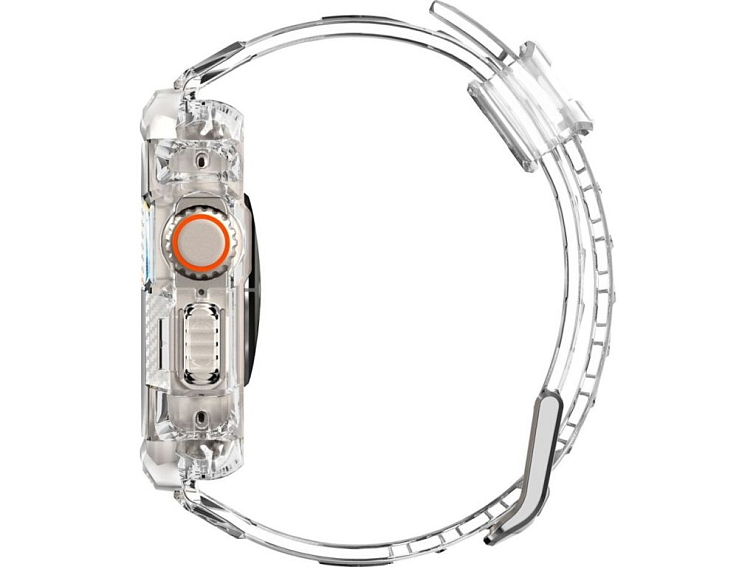 Řemínek s krytem pro Apple Watch 49mm - Spigen, Rugged Armor Pro Crystal Clear