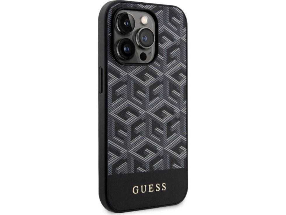 Ochranný kryt pro iPhone 13 Pro MAX - Guess, G Cube MagSafe Black GUHMP13XHGCFSEK
