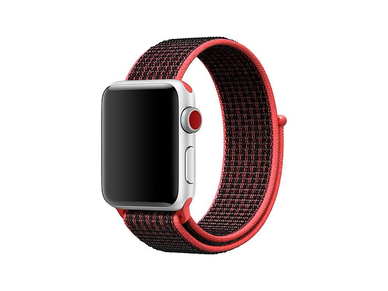 Nylonový řemínek na Apple Watch - Červeno-černý