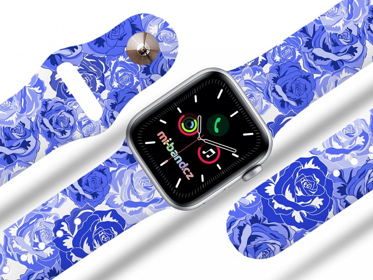 Apple watch řemínek Modré květiny