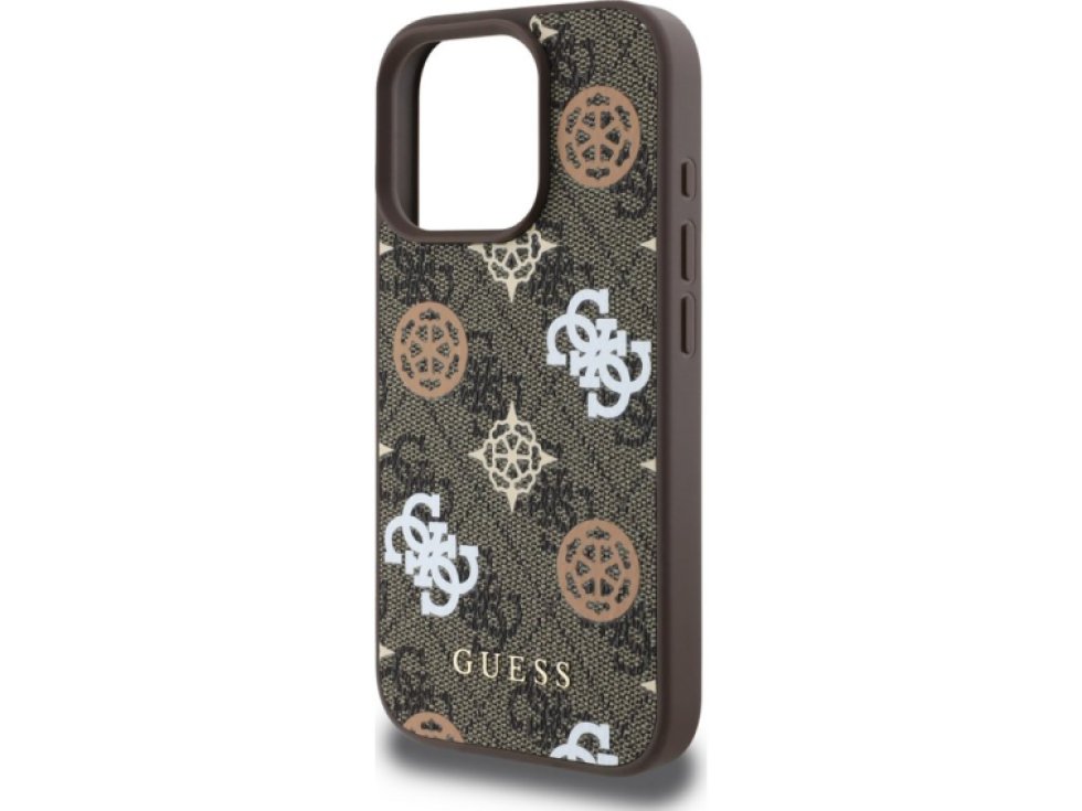 Ochranný kryt na iPhone 16 Pro MAX - Guess, 4G Peony MagSafe Brown GUHMP16XP4PWPW