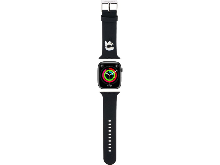 Řemínek pro Apple Watch 38mm / 40mm / 41mm / 42mm - Karl Lagerfeld, Karl Head NFT Black KLAWMSLKNK