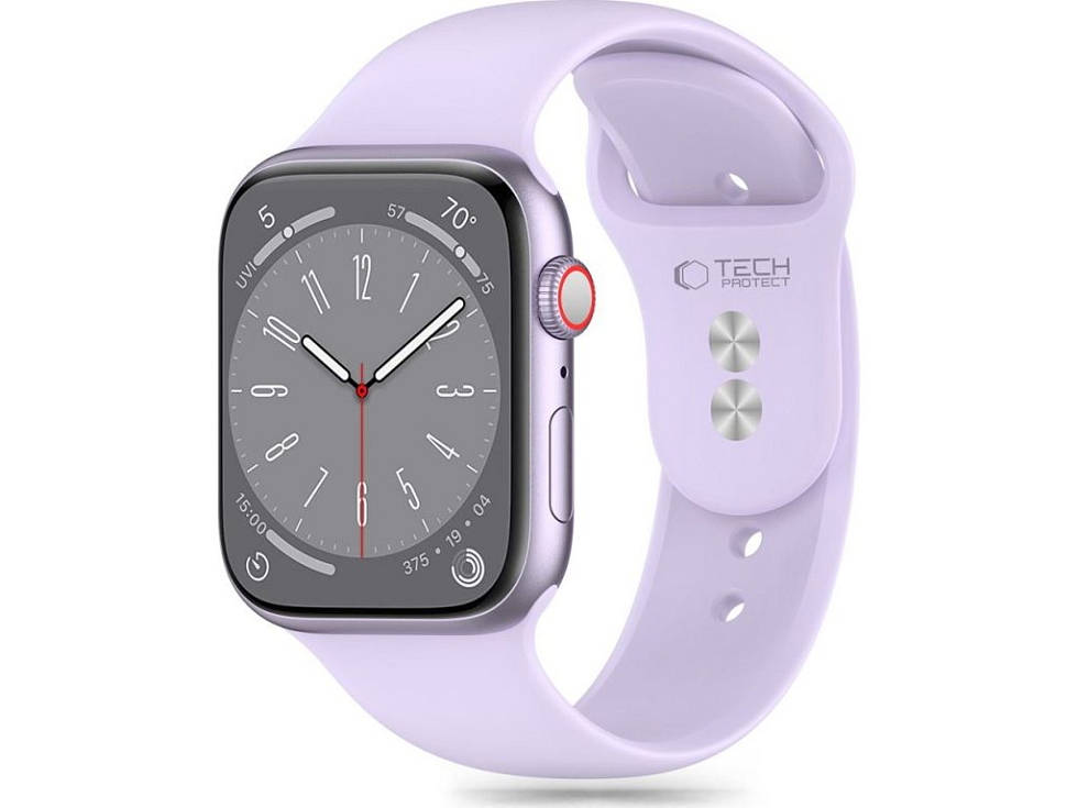 Řemínek pro Apple Watch 44mm / 45mm / 46mm / 49mm - Tech-Protect, Silicone Elegant Purple