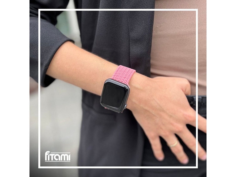 Pletený navlékací řemínek pro Apple Watch - Pink