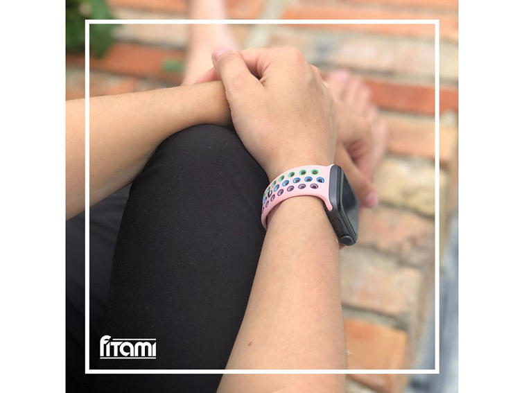 Sportovní řemínek na Apple Watch - Rainbow pink