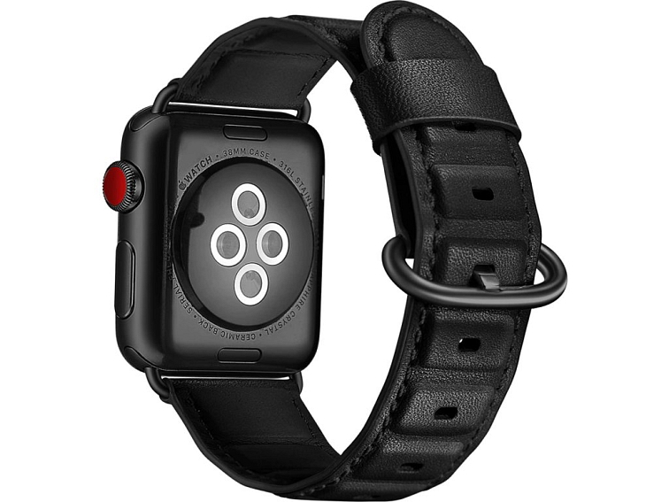 Luxusní kožený řemínek pro Apple Watch - Černý