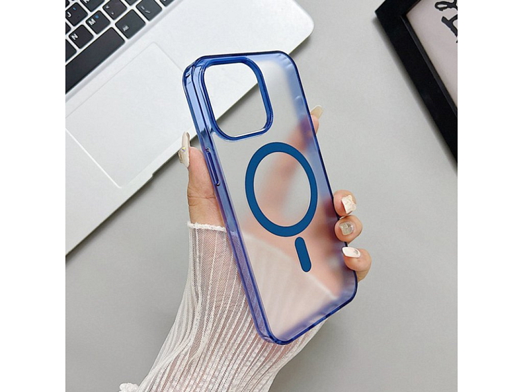 Magsafe průhledně modrý kryt pro iPhone 14 Plus