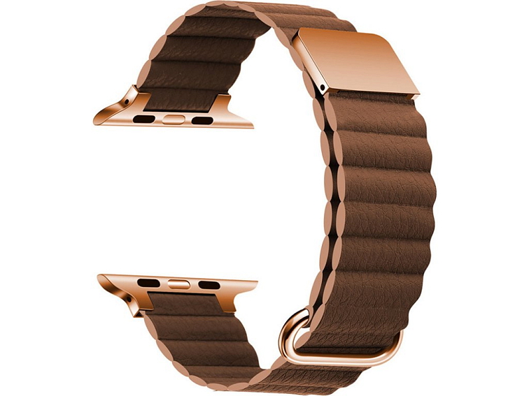 Stylový kožený řemínek s magnetem pro Apple Watch - Hnědý