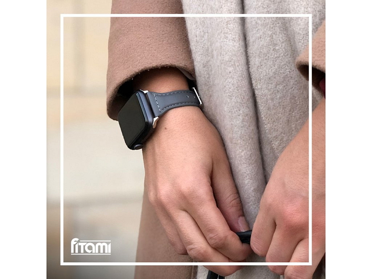 Dámský kožený řemínek pro Apple Watch - Tmavě šedý