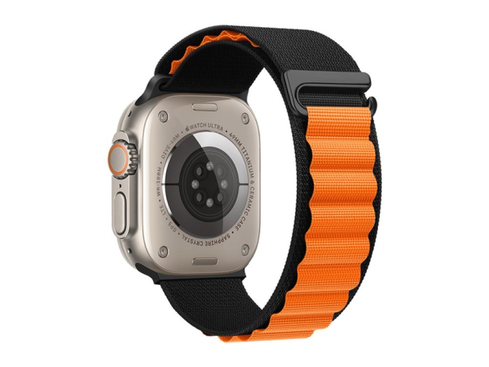 Řemínek pro Apple Watch 44mm / 45mm / 46mm / 49mm - Hoco, WA20 Climbing Black Orange