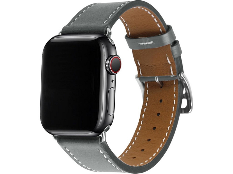 Kožený řemínek s přezkou pro Apple Watch - Šedý
