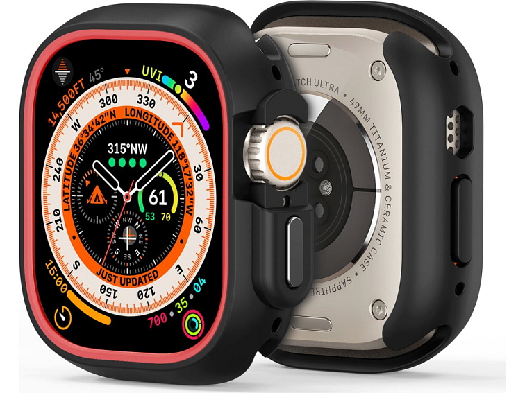 Ochranný kryt na Apple Watch 49mm - DuxDucis, Bamo Black/Red