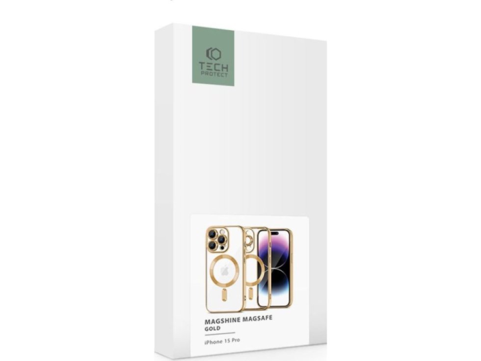 Ochranný kryt na iPhone 15 Pro - Tech-Protect, Magshine MagSafe Gold