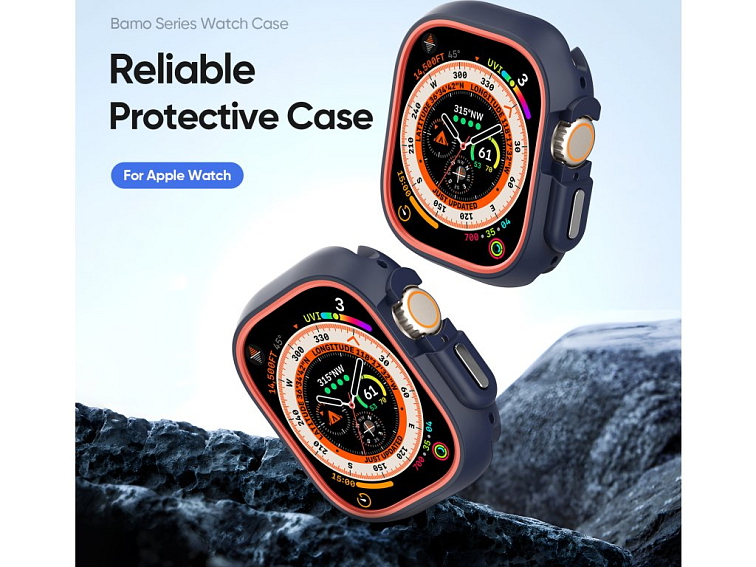Ochranný kryt na Apple Watch 49mm - DuxDucis, Bamo Midnight/Orange