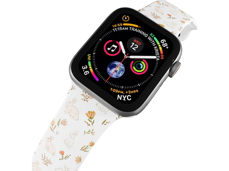 Apple watch řemínek Zajíci s kytkama