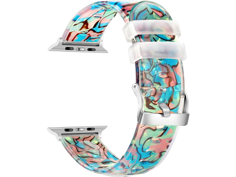 Průhledný silikonový vzorovaný řemínek pro Apple Watch 42/44/45/46/49mm